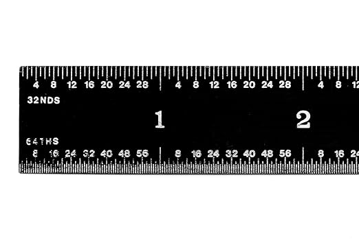 PEC Tools 18-Inch Flexible Stainless Steel Mechinist Ruler, High-Contrast Black Chrome Finish, 3R Graduation (1/32", 1/64", 1/10", 1/50"), Trusted by Professionals, Made in USA