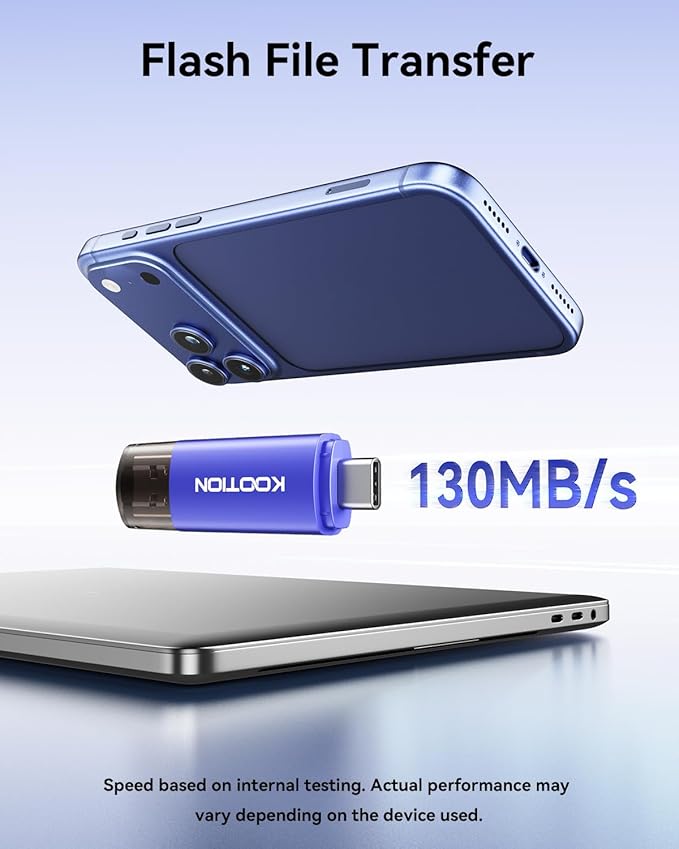 256GB USB C Flash Drive 5-Pack, KOOTION 2-in-1 Type-C Flash Drive USB-A & USB-C 3.0 Dual Drive OTG, Thumb Drive Memory Stick for Android Smartphone/Tablet/PC