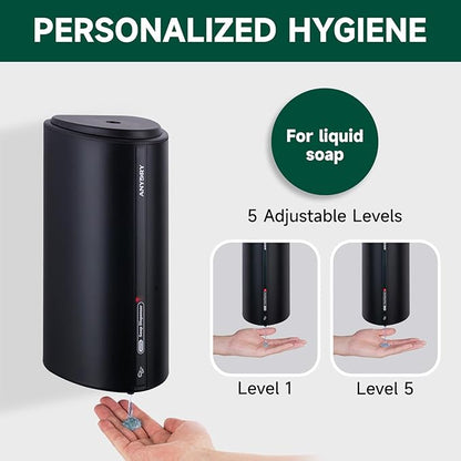 29fl.oz/850ml Commercial Automatic Liquid Soap Dispenser Wall-Mounted Large Capacity Model 1209 Black
