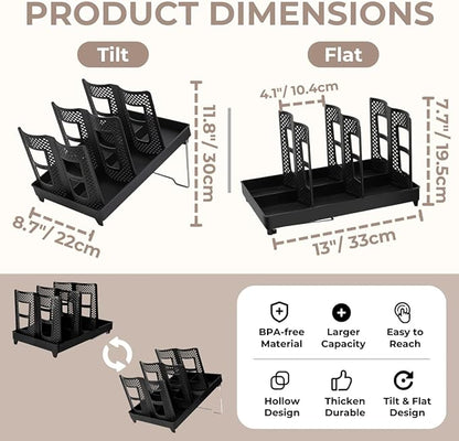 Atarvana 6 Slots Paper Cup and Lid Holder for 8-20oz Cups, Disposable Coffee Cup Dispenser of 2 Display Design for Coffee Station, Bar, Office, Home, Restaurant, Breakroom, Countertop