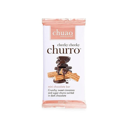 Chuao Chocolatier Cheeky Cheeky Churro Dark Chocolate Mini Bars | Gourmet Cinnamon Chocolate Artisan European No Preservatives | For Gift Baskets, Christmas, Valentines Day, Gifts for Women, Men, Birthday, Thank You, Care Package | 24 Pack