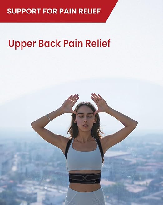 Hurmoya Back Brace Posture Corrector for Women and Men, Lower and Upper Back Pain Relief, Hunchback and Scoliosis Straightener with 2 Removable Metal Splints Support, Adjustable Straps Belt Waist