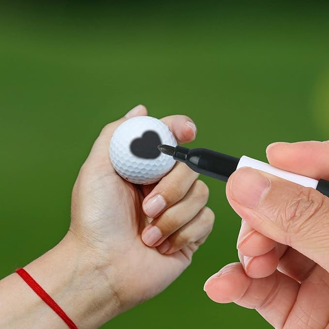 50 Pcs Mini Permanent Markers with Cap Clips Golf Ball Marker Pen Dry Erase Markers with Triangle Hook Golf Keychain Clips for Badge Black Ink Pens for Office School Outdoor Activities,Fine Point