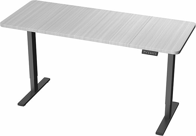 VIVO Electric 60 x 30 in Standing Desk, Memory Height Adjustment, 1B Series, Dark Gray Top Black Frame, DESK-KIT-1B6G-30