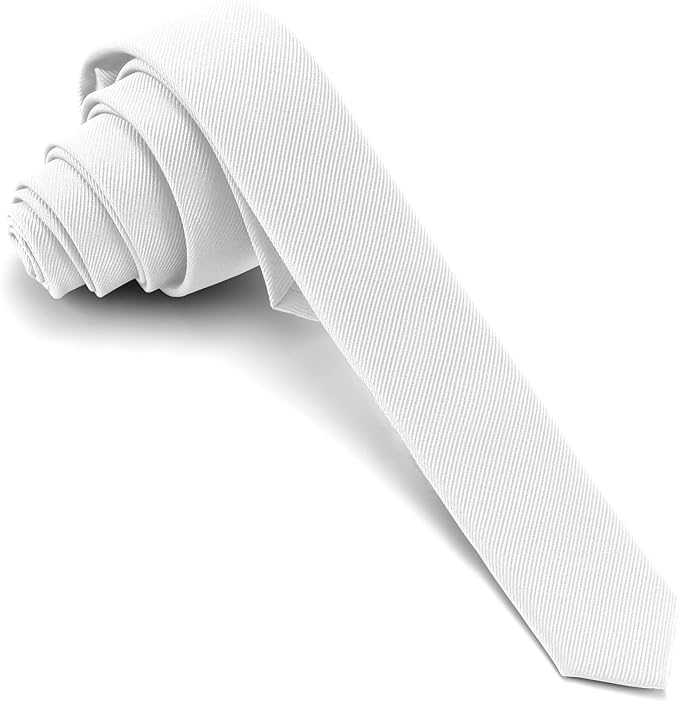 Skinny Ties Black Ties For Men and Women Solid Pure Color 1.58" (4CM) Plain Formal Slim Neckties