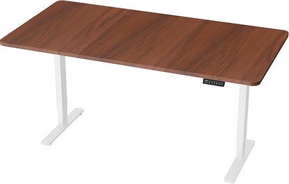 VIVO Electric 71 x 36 in Standing Desk, Memory Height Adjustment, 1B Series, Dark Walnut Top White Frame, DESK-KIT-1W7D-36