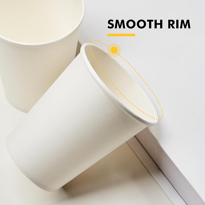 RACETOP 8 oz Disposable Coffee Cups [500 pack], Hot Coffee Cups 8 oz, Ideal for Office, Home, Party(500 pack)