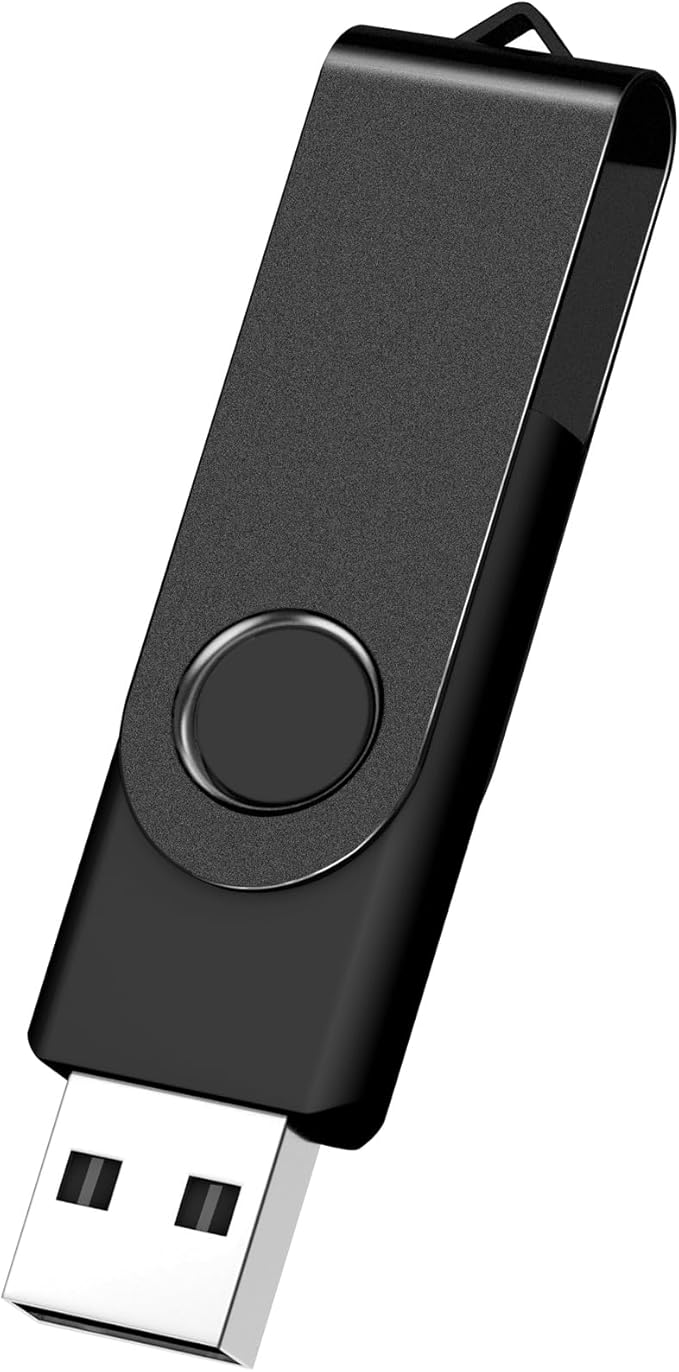 AreTop 8GB Flash Drive, 1 Pack USB 2.0 Thumb Drives USB Memory Stick Swivel Jump Drive for Home & Office Use (1 Pack 8GB, Black)