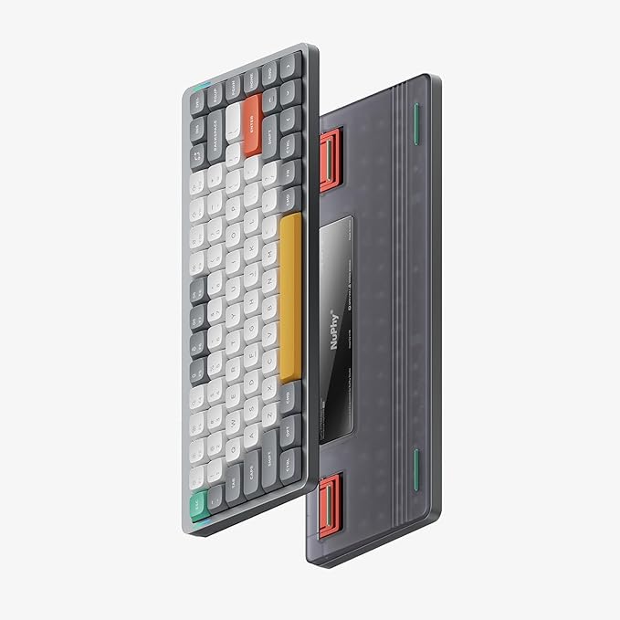nuphy Air75 V2 Portable 75% Mechanical Keyboard,Wireless Keyboard,Supports Bluetooth/2.4G/USB-C RGB Gaming Keyboards,Compatible with Windows/Mac OS/Linux Systems Grey-Gateron Brown Switch