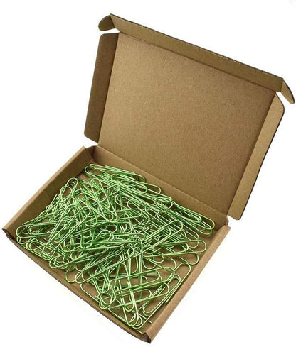HAHIYO Paper Clips Large 2 inches Length Green Paperclips Vinyl Coated Prevent Scratching Tearing The Pages Sturdy for Bookmark Organize Home Office School 80 Pack