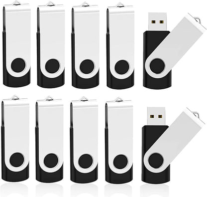 64GB Flash Drive KOOTION 10 Pack USB 2.0 Flash Drive 64GB USB Flash Drives Thumb Drive Jump Drives Keychain Memory Stick Black