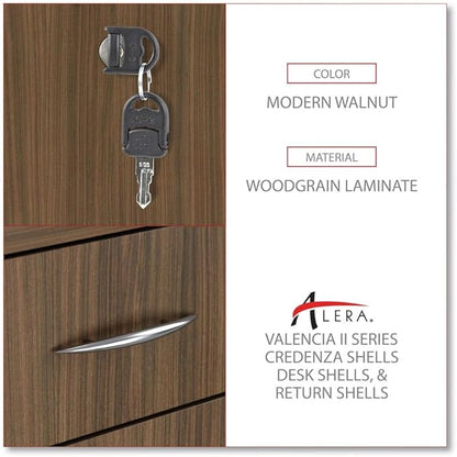 Alera Alera Valencia Series Mobile Pedestal File, Left/Right, 3-Drawer: Box/Box/File, Legal/Letter, Walnut, 15.88 X 20.5 X 28.38