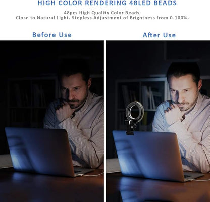 Video Conference Lighting Kit, Ring Light for Monitor Clip On,for Remote Working, Distance Learning,Zoom Call, Self Broadcasting and Live Streaming, Computer Laptop Video Conferencing
