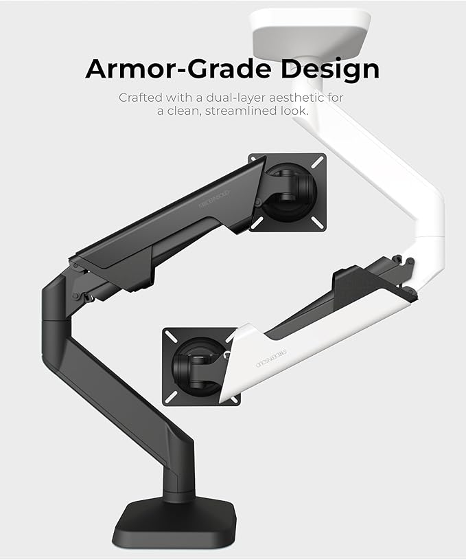 Heavy Duty Ultrawide Monitor Arm with RGB Lighting & USB Charging, Fits 34 to 49 inch Curved Screens, Supports 14 to 38 lbs, Adjustable Desk Mount, Gaming Setup, Black