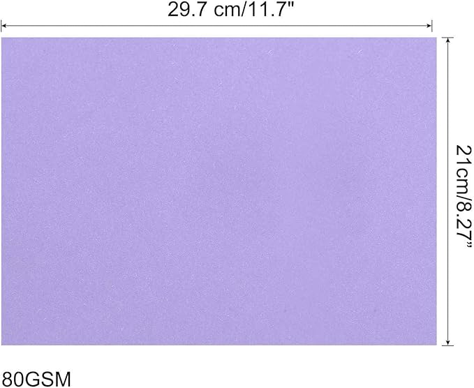 MECCANIXITY 50 Sheets Colored Copy Paper 8.3 x 11.7Inch Printer Paper 80gsm Light Purple for Office Printing, Document Copying, Invitations, Forms, Art Projects