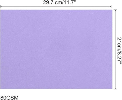 MECCANIXITY 50 Sheets Colored Copy Paper 8.3 x 11.7Inch Printer Paper 80gsm Light Purple for Office Printing, Document Copying, Invitations, Forms, Art Projects