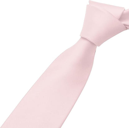 KOOELLE Men's Ties Solid Pure Color Plain Neckties Formal Black Ties For Men