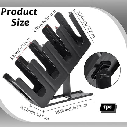 Coffee Cup Dispenser Plastic Disposable Paper Cup and Lid Holder with 4 Compartment Adjusting for Countertop Coffee Station Bar Office Home Restaurant Kitchens (Black)