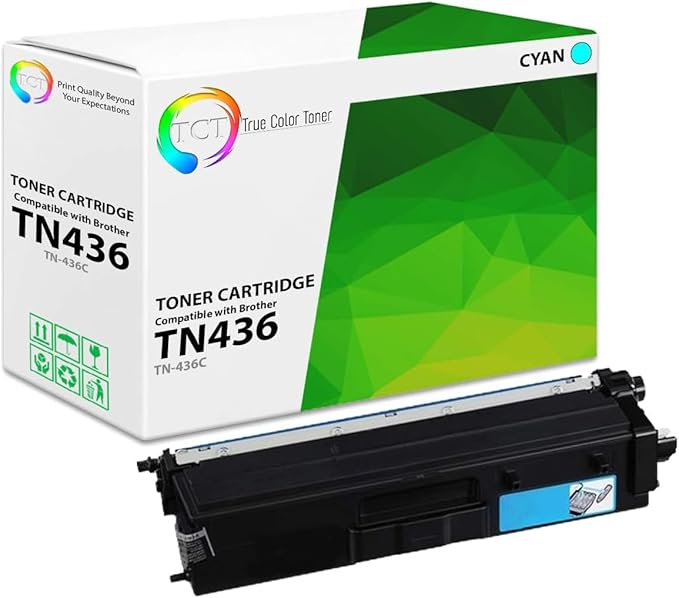 TCT TN436 Cyan Toner Cartridge - Compatible Replacement for Brother TN436C Cyan High Yield Works with Brother HL-L8260CDW L8360CDWT L8360CDW MFC-L8610CDW L8900CDW Printers (6,500 Pages)