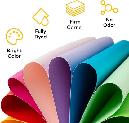 Colored Cardstock 8.5 x 11 Assorted, 100 Sheets Goefun 25 Colors Colored Copy card stock, 80lb Construction Paper Color Paper for Crafts & Scrapbooking