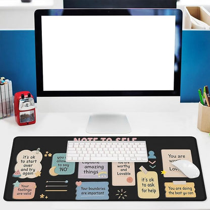 Positive Quotes Gaming Mouse Pad Cute Self Care Affirmations Mouse Pad Large Mousepad Extended Laptop Keyboard Mat Gaming Desk Pad Mouse Mat 31.5"x11.8"