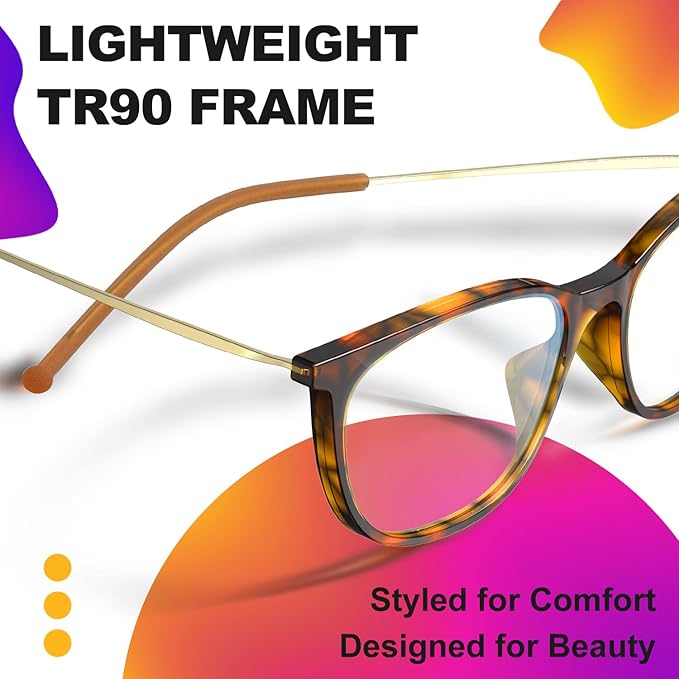 VISOONE Anti Slip TR90 Blue Light Blocking Glasses Size M Eyewear Frame with Anti Glare Eye Protection for Women GaeL