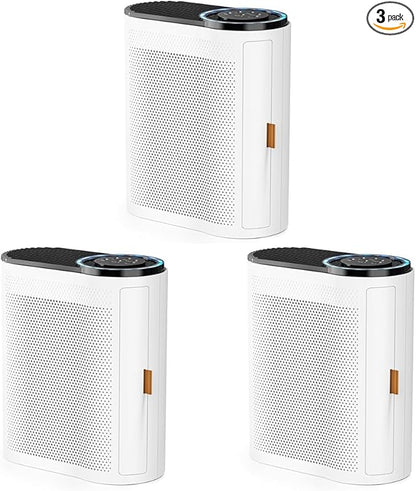 AROEVEAir Purifiers for Home Large Room Upto 1095 Sq.Ft Coverage with Air Quality Sensors Impressive Filter Layer with Auto Function for-Home,Bedroom, MK04- White(Available for California)(Pack of 3)