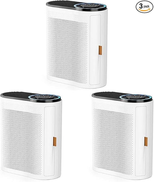 AROEVEAir Purifiers for Home Large Room Upto 1095 Sq.Ft Coverage with Air Quality Sensors Impressive Filter Layer with Auto Function for-Home,Bedroom, MK04- White(Available for California)(Pack of 3)