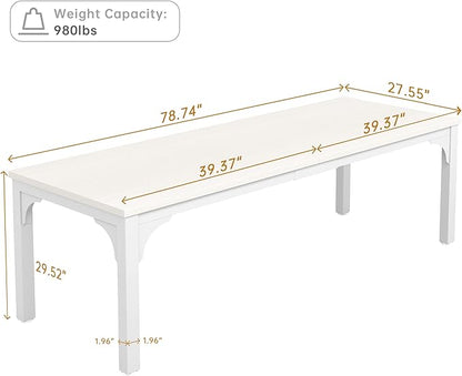 6.56 FT Conference Table Set of 3, Super Sturdy Large Rectangle Meeting Seminar Table for 18-24 Person, Long Business Tables, 3 Pcs White