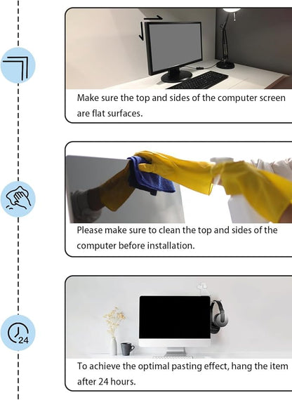 Monitor Stand, Puppy Tail Hook for Headphone, Saves Desk Space and Protects Headphones, Organizer Decorative Hanger for Hanging Keys Cables and More (Silvery)