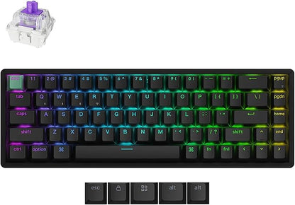 Keychron K6 HE 65% Wireless Mechanical Keyboard, 2.4GHz & Bluetooth, Gateron Double-Rail Magnetic Switch, Shine-Through PBT Keycaps, Aluminum Frame, Compatible with Windows/Mac – Black