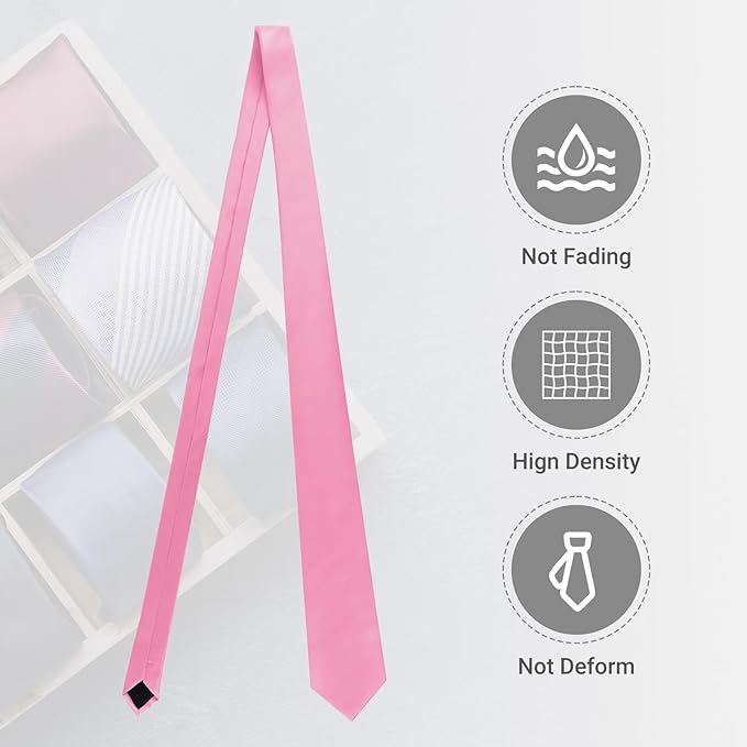 Black Ties For Men Solid Pure Color Formal Neckties 3.15" (8CM) Men's Tie for Business and Wedding with Gift Box