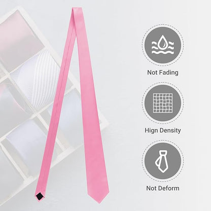 Black Ties For Men Solid Pure Color Formal Neckties 3.15" (8CM) Men's Tie for Business and Wedding with Gift Box