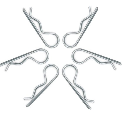6pcs Heavy Duty Hitch Pin R Clip, Spring Tension, M3.5x75mm - Large, for Trailers & Tractors