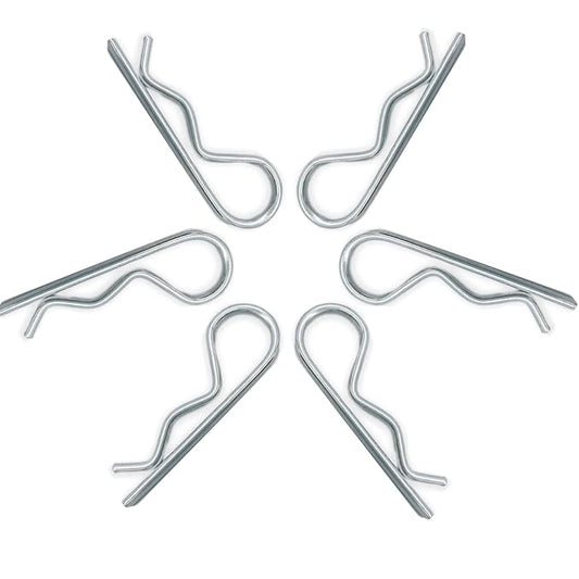 6pcs Heavy Duty Hitch Pin R Clip, Spring Tension, M3.5x75mm - Large, for Trailers & Tractors