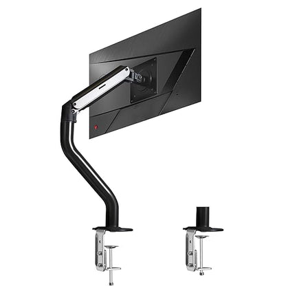 Lyngins Single Monitor Desk for 15 to 27 Inch Screens Computer Monitor Stand for Desk, Stand Up to 26.4lbs Monitor Wall Mount, VESA Mounting Holes 75 and 100mm, Black