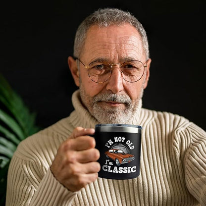 Old Man Gifts for Dad Im Not Old Im Classic Tumbler - Grandpa Christmas Fathers Day Funny Mugs for Men - Gifts for Older Father Papa 60th Birthday Idea Retirement 14oz Stainless Steel Tumbler With Lid