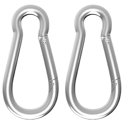 5.5IN Spring Snap Hook Carabiner,2PCS M14 Heavy Duty Galvanized Steel Carabiner Clip, 1350LBS Holding Capacity Spring Clips for Hammock Swing Outdoor Travel