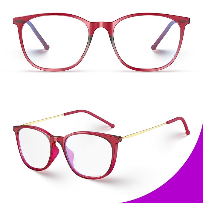 VISOONE Anti Slip TR90 Blue Light Blocking Glasses Size M Eyewear Frame with Anti Glare Eye Protection for Women GaeL