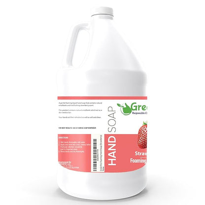 GreenFist Foaming Hand Soap Refills Strawberry Scent Jug Foam Refill Made in USA, 128 ounce (1 Gallon)
