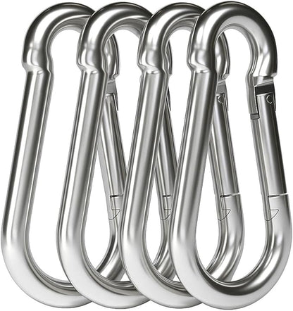 dimok Heavy Duty Carabiner Clips Stainless Galvanized Carbon Steel Spring Snap Hook Set for Camping Swing Boating Hammock Hiking 3 1/2 Inch