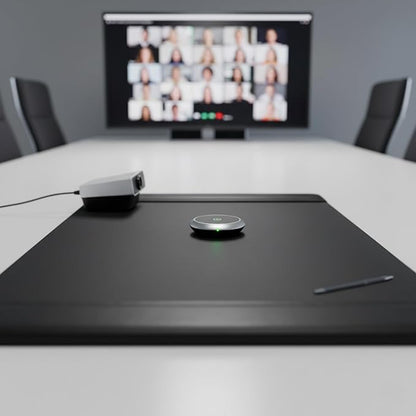 Dacasso Black Leather 38" x 24" Side-Rail Desk Pad