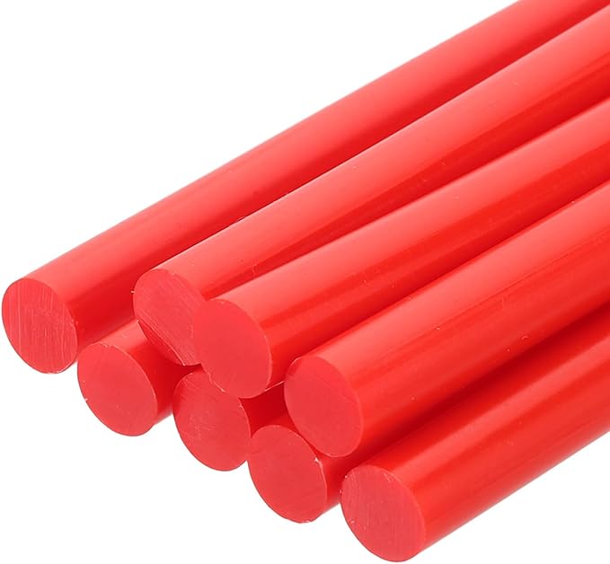 uxcell 8 Pcs Mini Hot Glue Sticks, 0.28" Dia x 7.87" Long EVA Glue Gun Sticks, Red Mini Hot Melt Glue Sticks for DIY Craft Sticky Projects