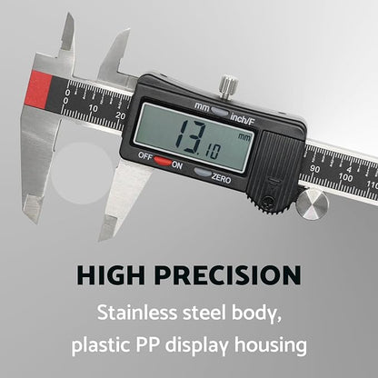 S&F STEAD & FAST Digital Calipers Measuring Tool 6 inch DCXD6-SS-PB, Micrometer Caliper Digital, Vernier Caliper Stainless Steel to Measure Inch Fractions Millimeter