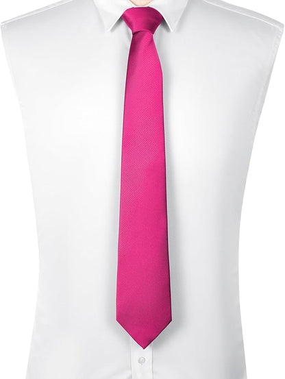 DecTwig Men's Ties Solid Color Formal Neckties 3.15" (8CM) Black Ties For Men