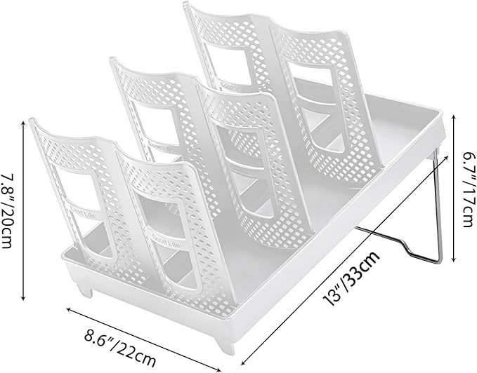 Paper Cup Dispenser, Cup and Lid Holder with 6 Slots, Disposable Coffee Cup Storage Organizer for Countertop, Office, Home, Breakroom, Restaurant, Coffee Station (White)