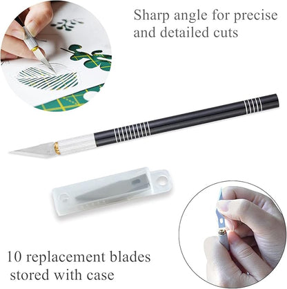 Headley Tools Rotary Cutter Set - 45mm Fabric Cutter, 5 Extra Rotary Blades, A3 Cutting Mat, Quilting Ruler and Sewing Clips, Craft Knife Set, Ideal for Crafting, Sewing, Scrapbooking, Patchworking