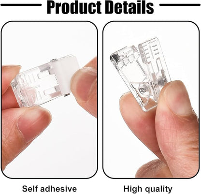100PCS Adhesive Clips for Hanging, Plastic Tapestry Wall Clip for Office Home Decorations