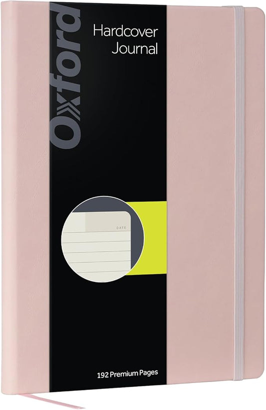 Oxford Journal, Lined Writing Notebook, Writer's Journal, Classic Notebook for School or Office, 192 Pages, 7.5" x 9.5", Hardcover, Blush (75503)