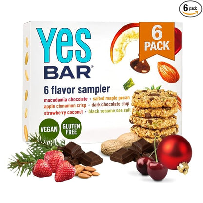 The YES Bar – Six Flavor Variety Pack – Plant Based Protein, Decadent Snack Bar – Vegan, Paleo, Gluten Free, Dairy Free, Low Sugar, Healthy Snack, Breakfast, Low Carb, Keto Friendly (Pack of 6)